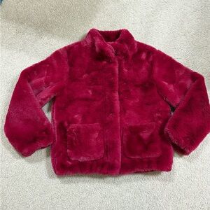 Cat & Jack Kids Red Super Soft Fur Jacket